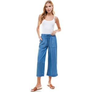 NWT Thread & Supply Wide Leg Crop Pant Chambray Large, but run small